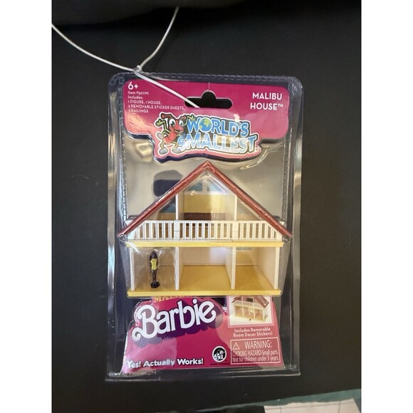 WORLD'S SMALLEST MALIBU BARBIE DREAM HOUSE WITH ROOM DECOR STICKERS - NEW - Picture 1 of 14
